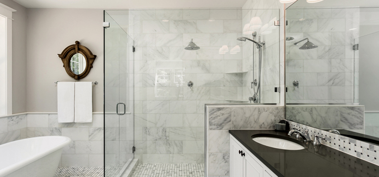 bathroom shower door installation in Bloomington